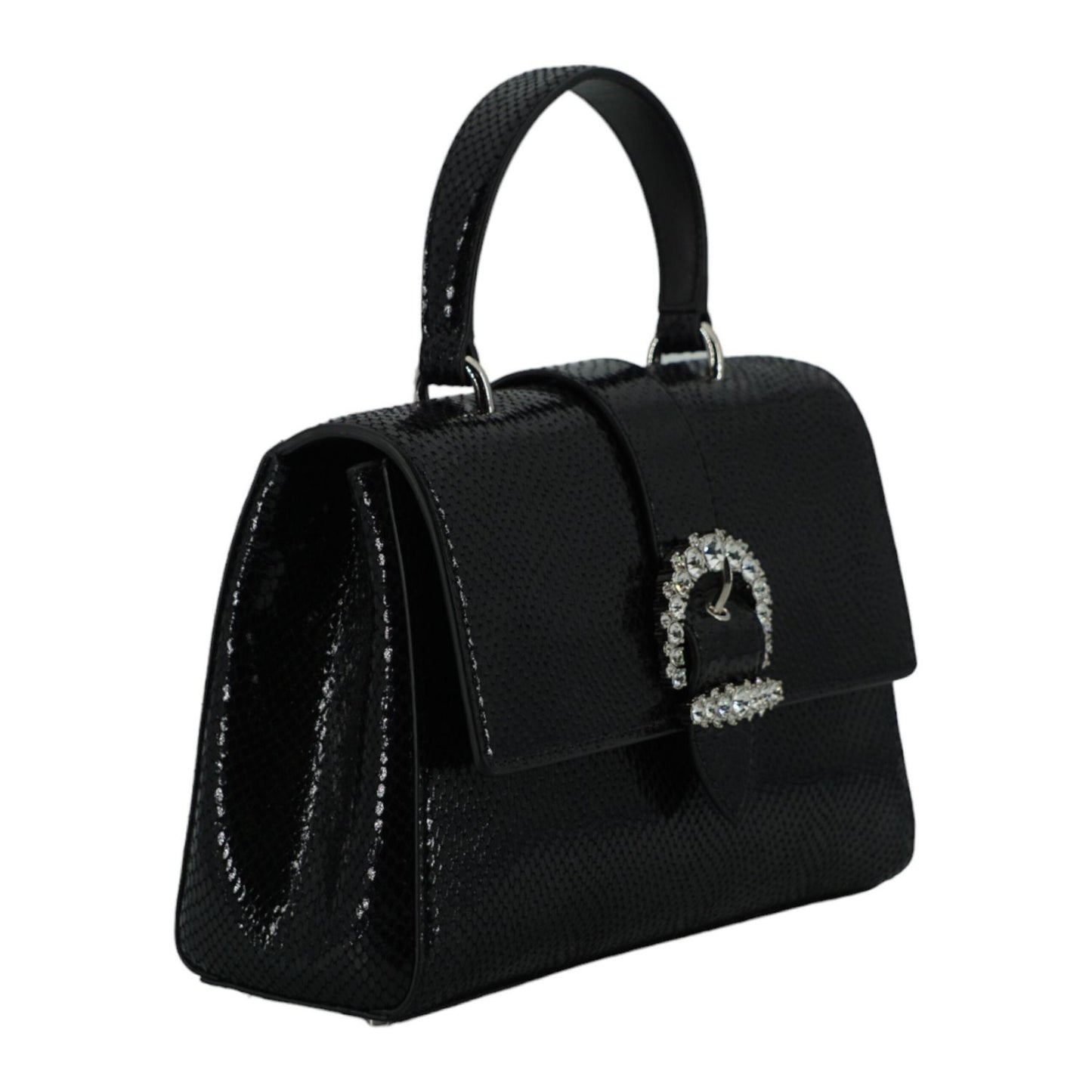 Jimmy Choo Black Leather Top Handle Shoulder Bag 194611477389