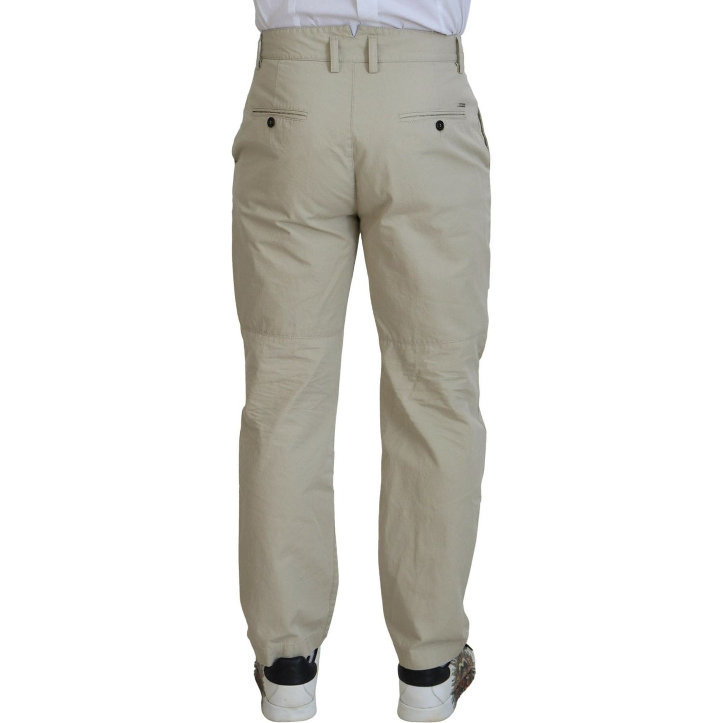 Dsquared² Beige Cotton Straight Fit Men Casual Pants PAN74436-48