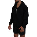 Dsquared² Black Hooded Full Zip Printed Sleeves Sweater TSH83477-48