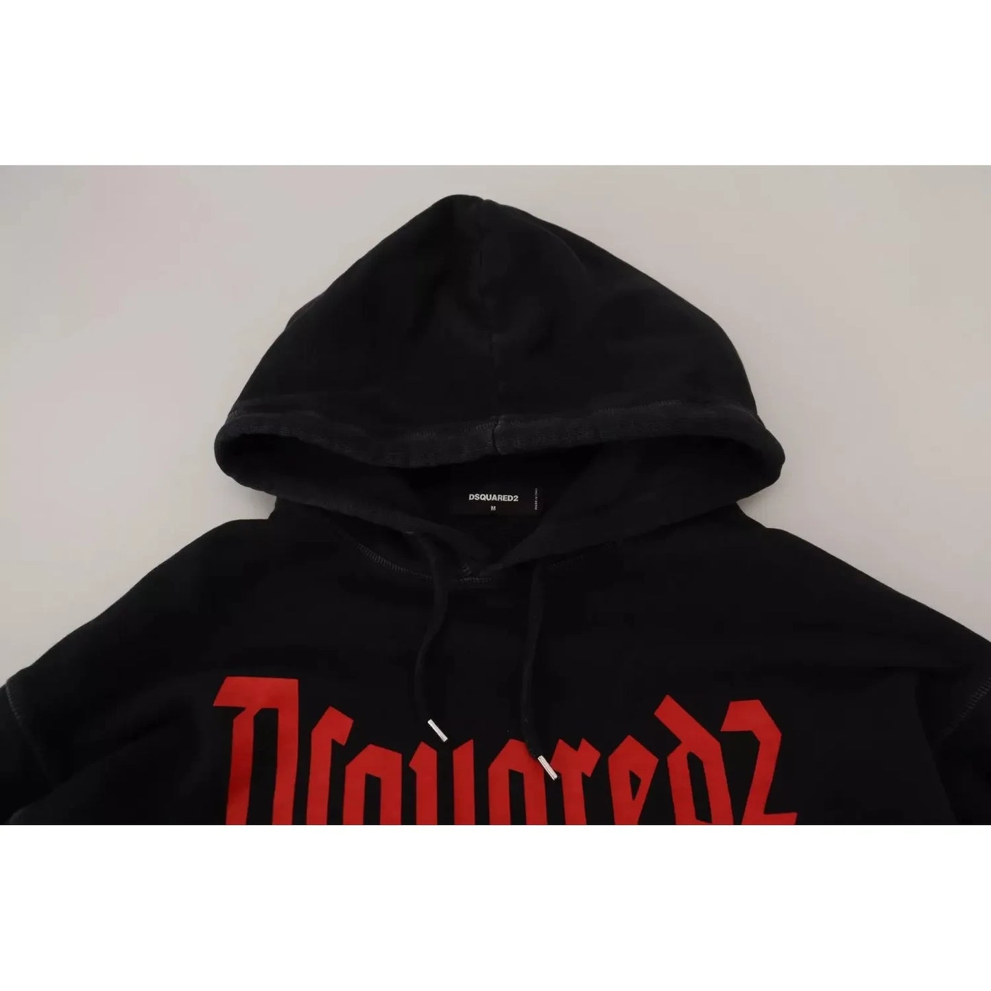 Dsquared² Black Cotton Hooded Printed Men Pullover Sweater TSH83480-48