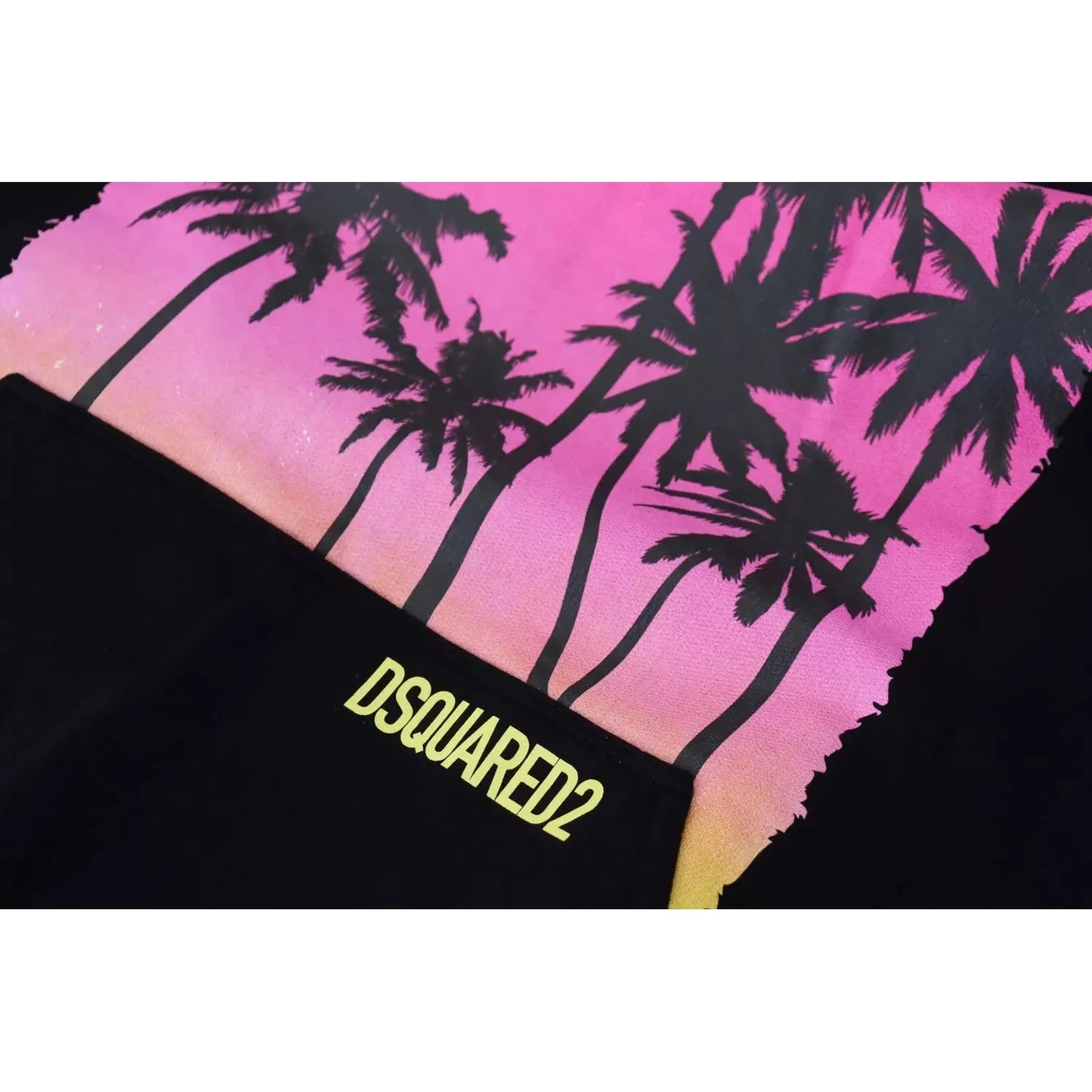 Dsquared² Black Cotton Hooded Printed Men Pullover Sweater TSH83482-48