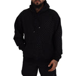 Dsquared² Black Cotton Hooded Printed Men Pullover Sweater TSH83492-48