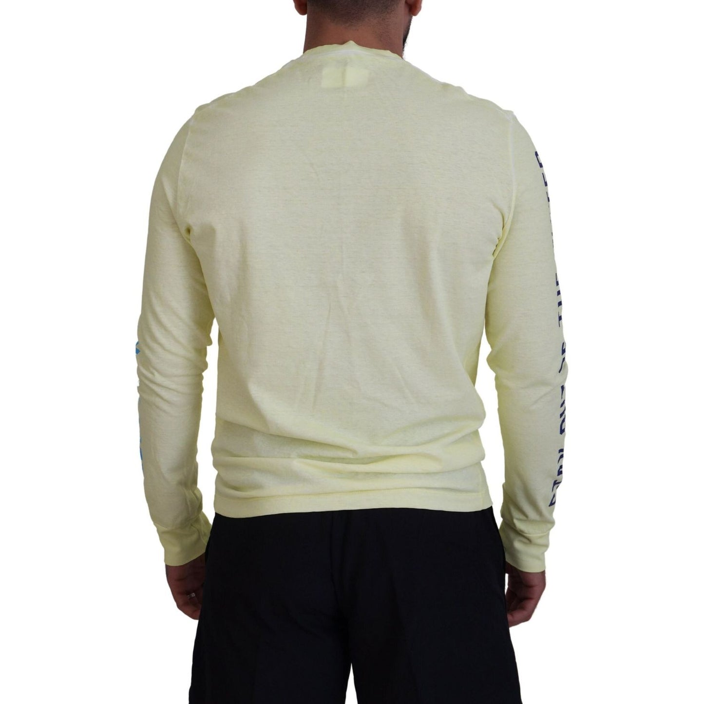 Dsquared² Yellow Colorful Print Long Sleeves Top T-shirt TSH83504-48