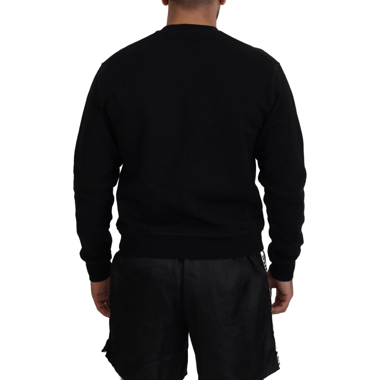 Dsquared² Black Printed Long Sleeves Pullover Sweater TSH83528-48