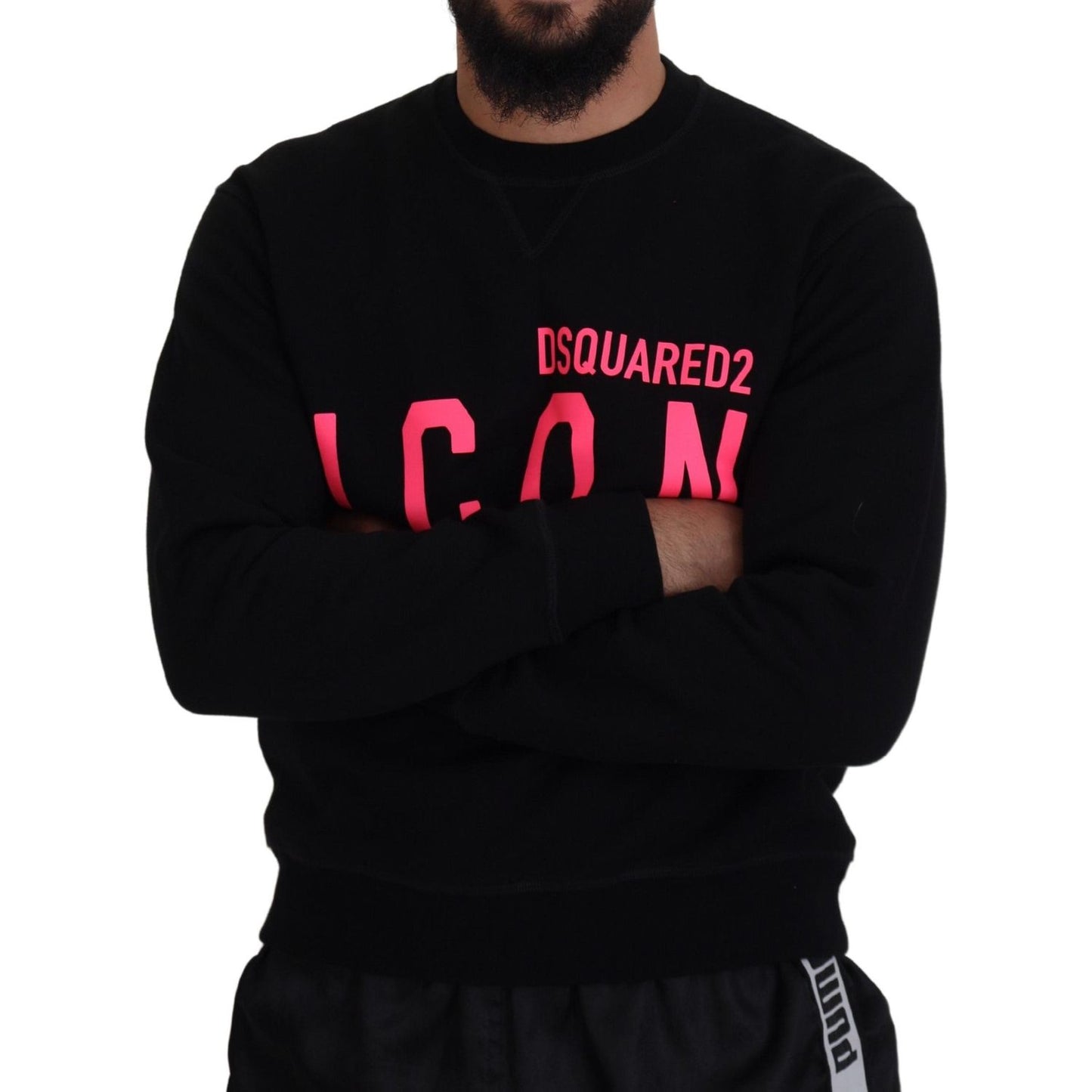 Dsquared² Black Printed Long Sleeves Pullover Sweater TSH83528-48