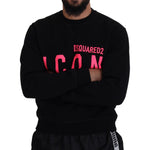 Dsquared² Black Printed Long Sleeves Pullover Sweater TSH83528-48