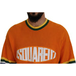 Dsquared² Orange Printed Long Sleeves Men Pullover Sweater TSH83543-48