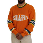 Dsquared² Orange Printed Long Sleeves Men Pullover Sweater TSH83543-48
