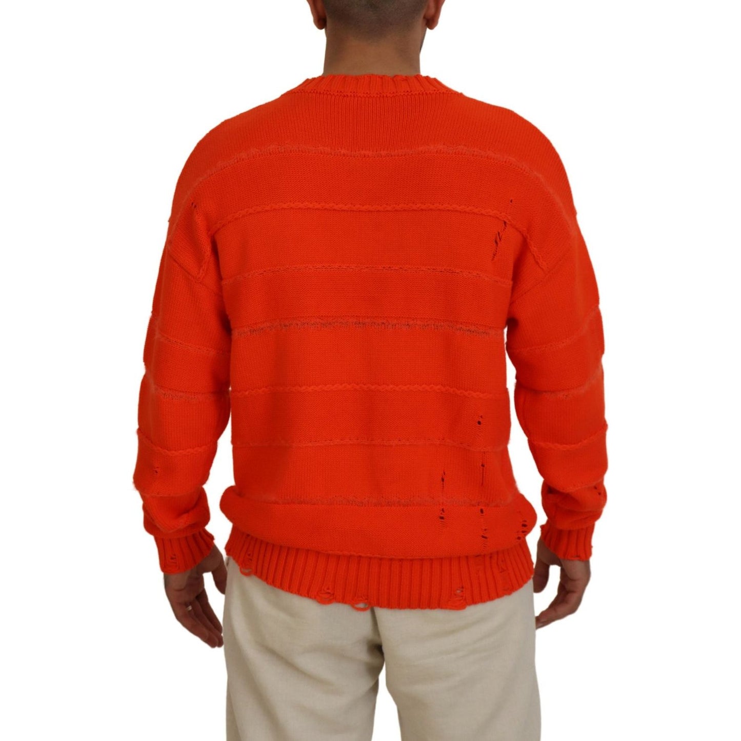 Dsquared² Orange Cotton Long Sleeves Men Pullover Sweater TSH83545-48