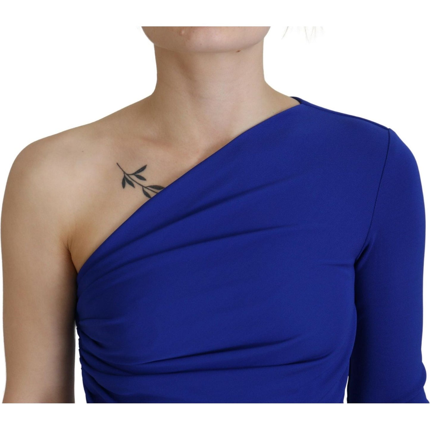 Dsquared² Blue Viscose One Shoulder Slim Fit Blouse Top DR28832-38