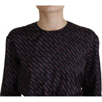 Dsquared² Black Logo Print Long Sleeves A-line Mini Dress DR28838-38