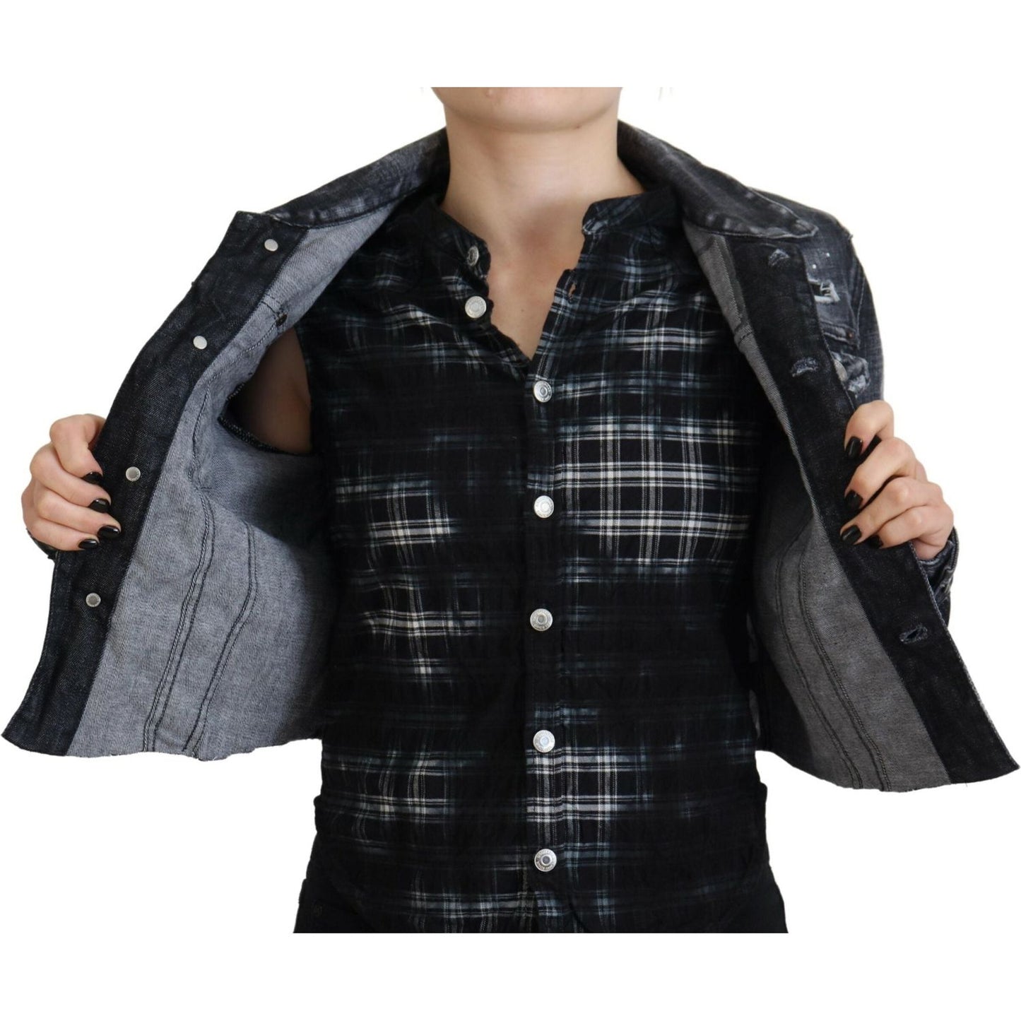 Dsquared² Gray Washed Cotton Distressed Denim Jacket JKT3514-38