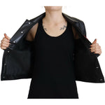 Dsquared² Black Leather Collared Long Sleeves Jacket JKT3519-38