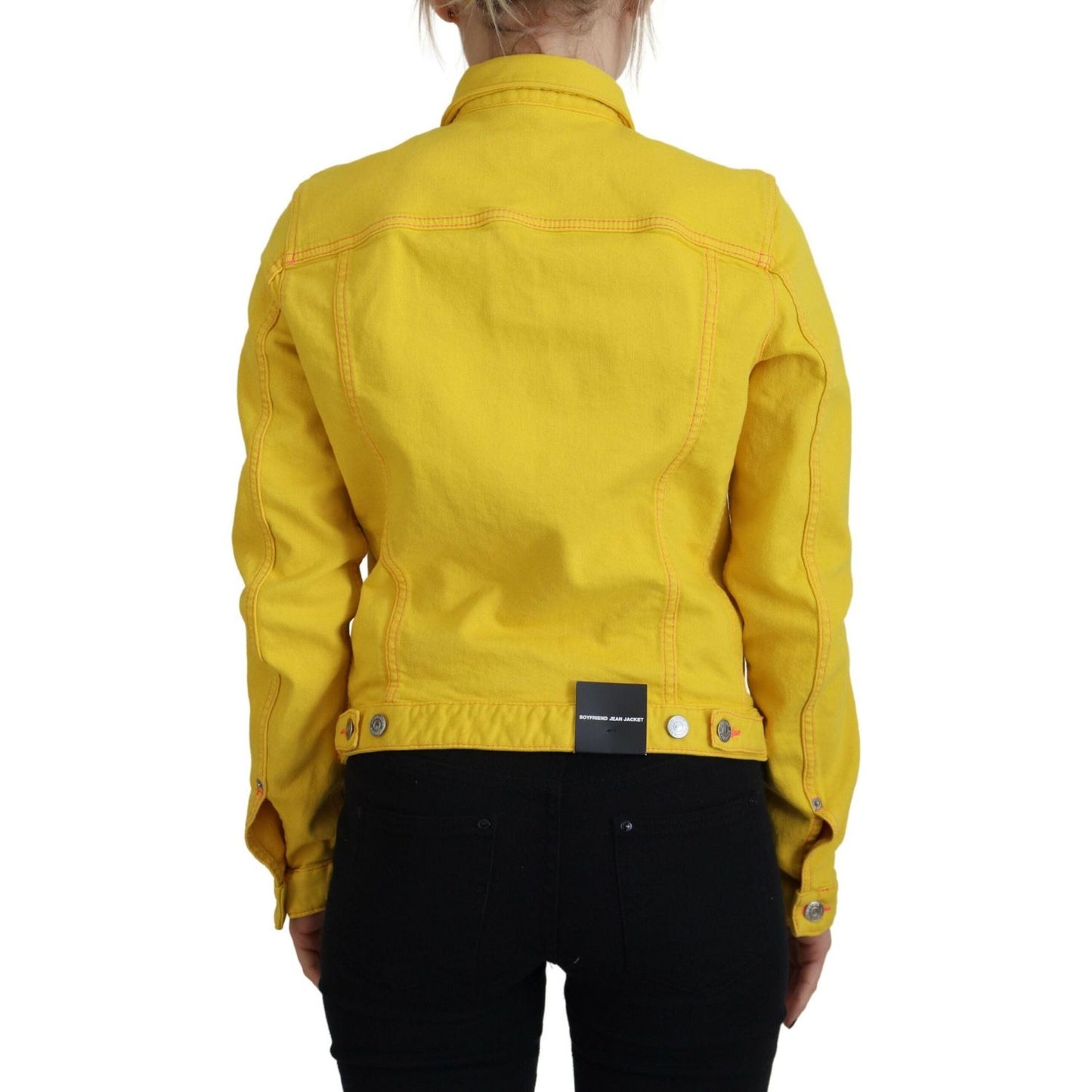 Dsquared² Yellow Collared Long Sleeves Denim Jacket JKT3520-38
