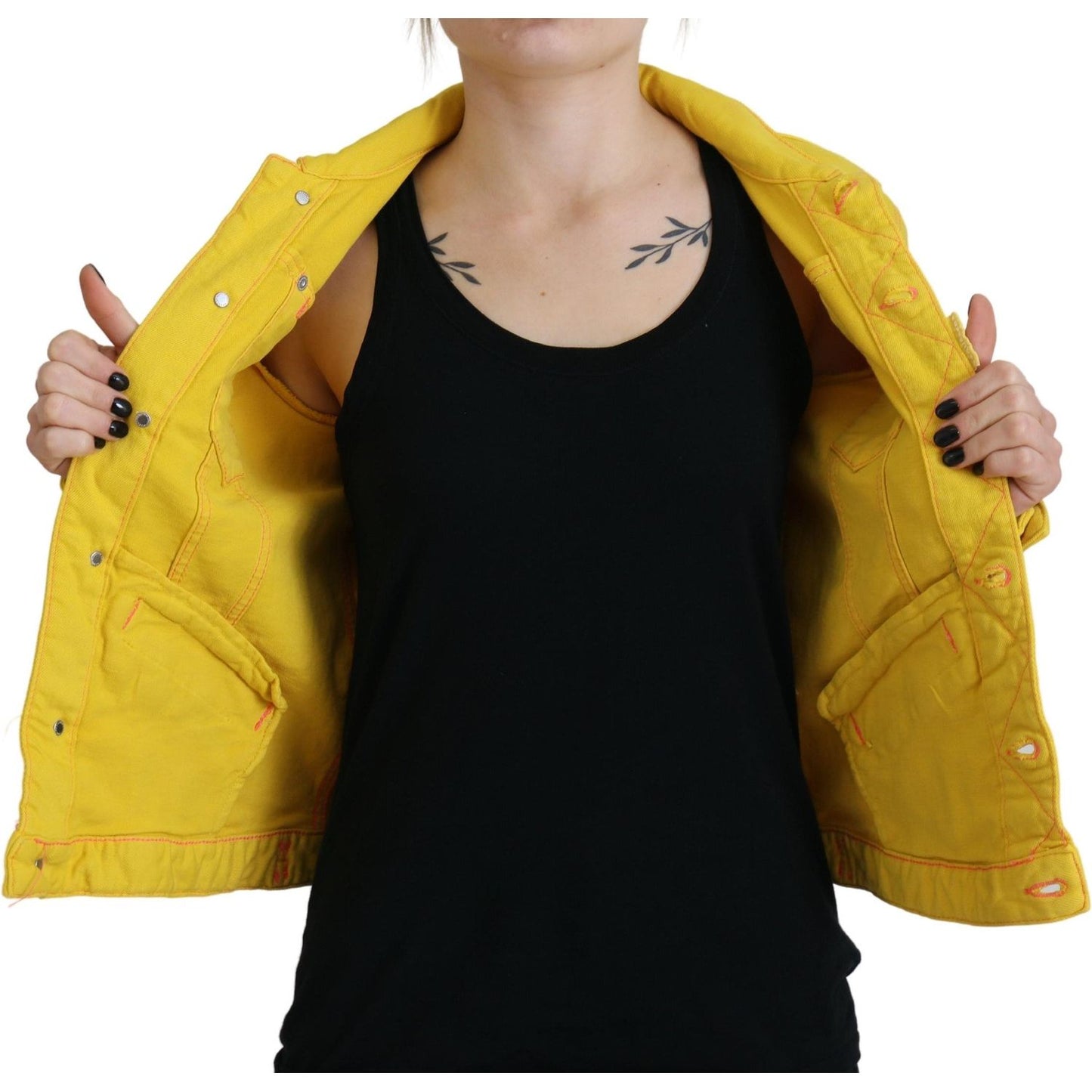 Dsquared² Yellow Collared Long Sleeves Denim Jacket JKT3520-38