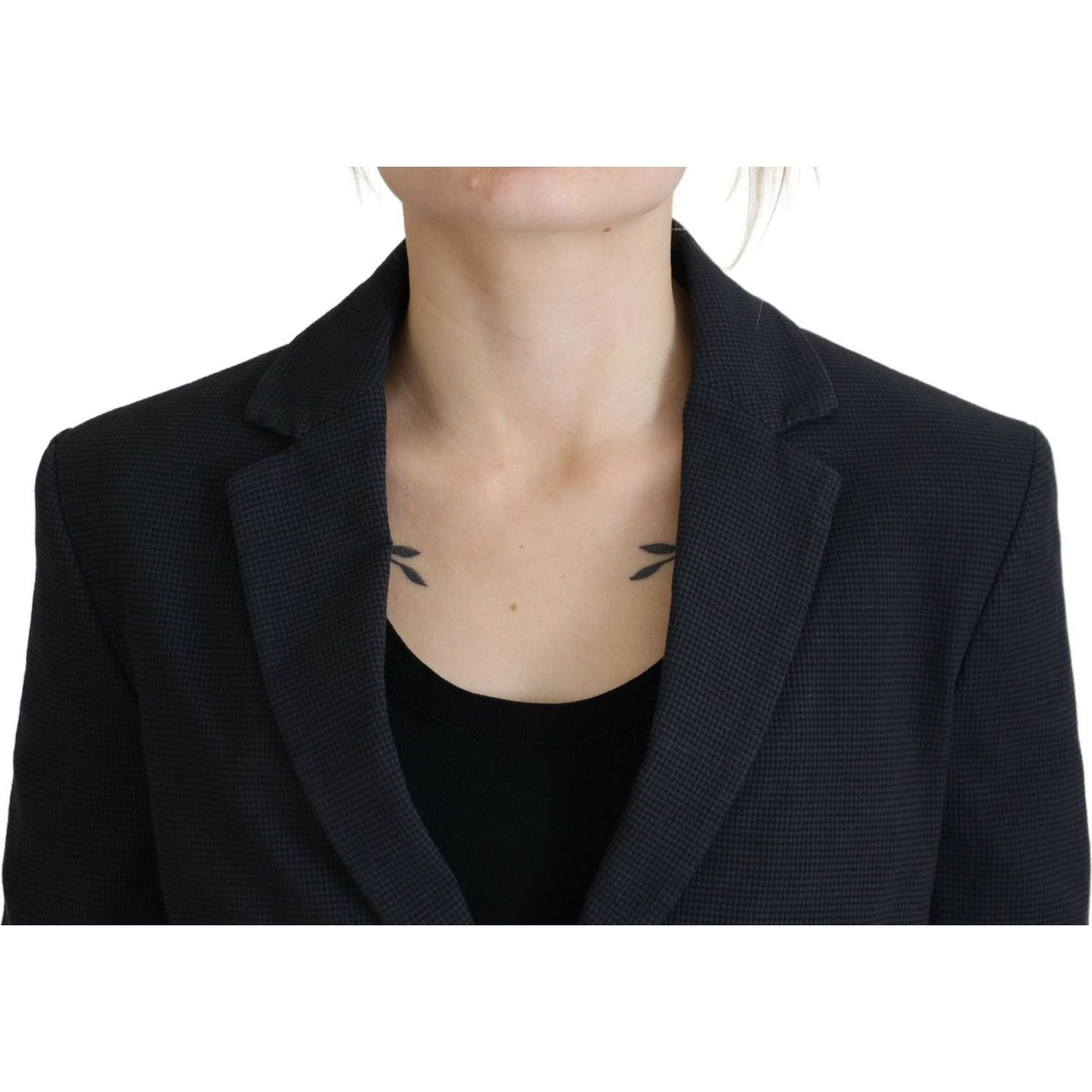 Dsquared² Black Cotton Cropped Button Blazer Jacket JKT3522-38