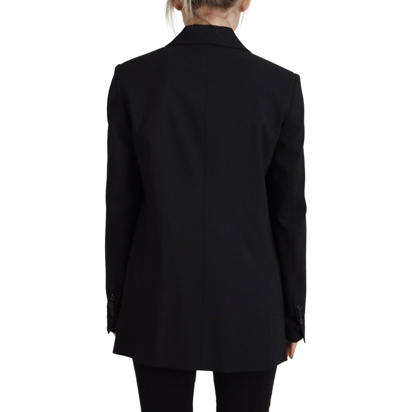 Dsquared² Black Flower Single Breasted Coat Blazer JKT3524-38