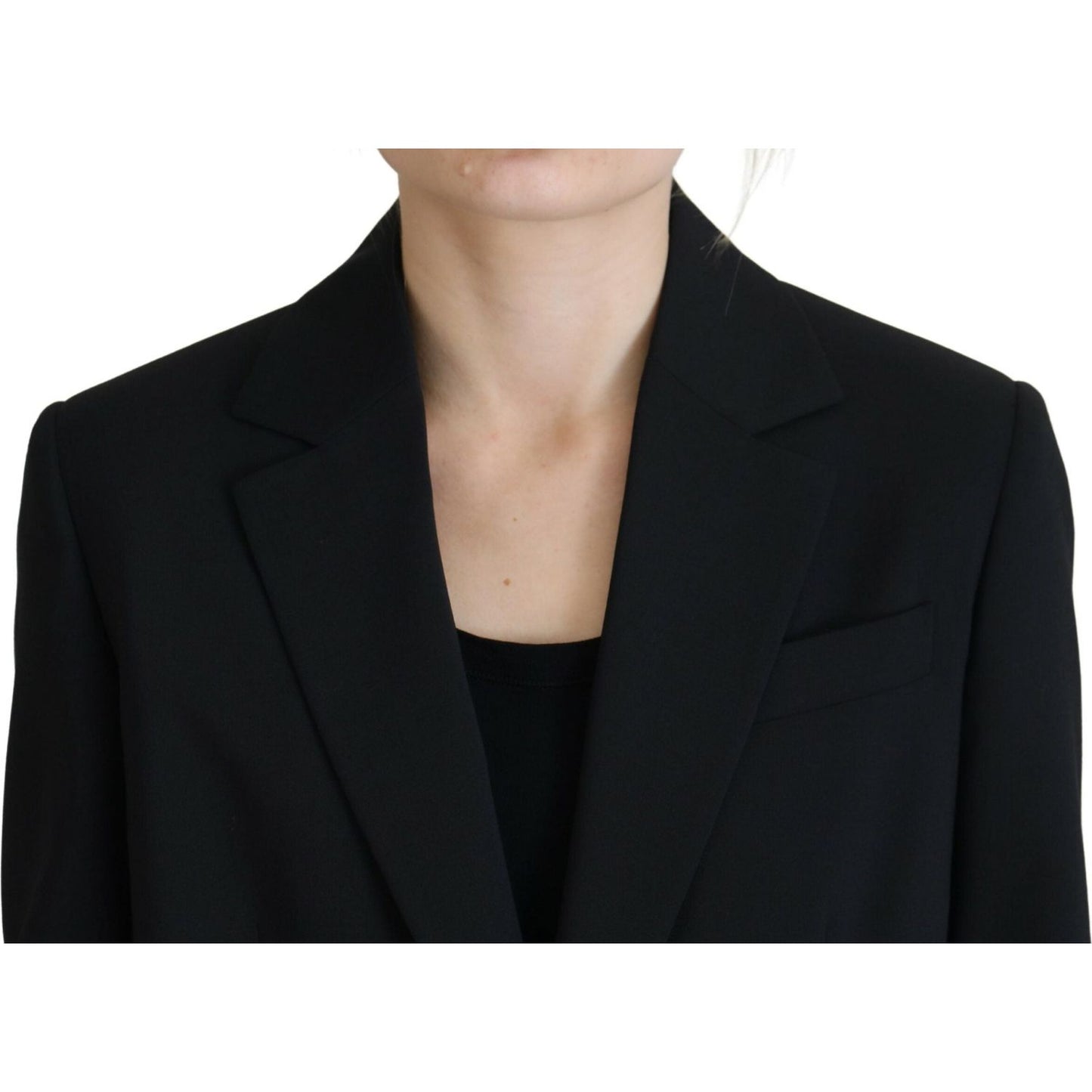 Dsquared² Black Flower Single Breasted Coat Blazer JKT3524-38