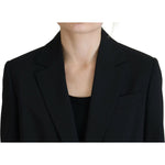Dsquared² Black Flower Single Breasted Coat Blazer JKT3524-38