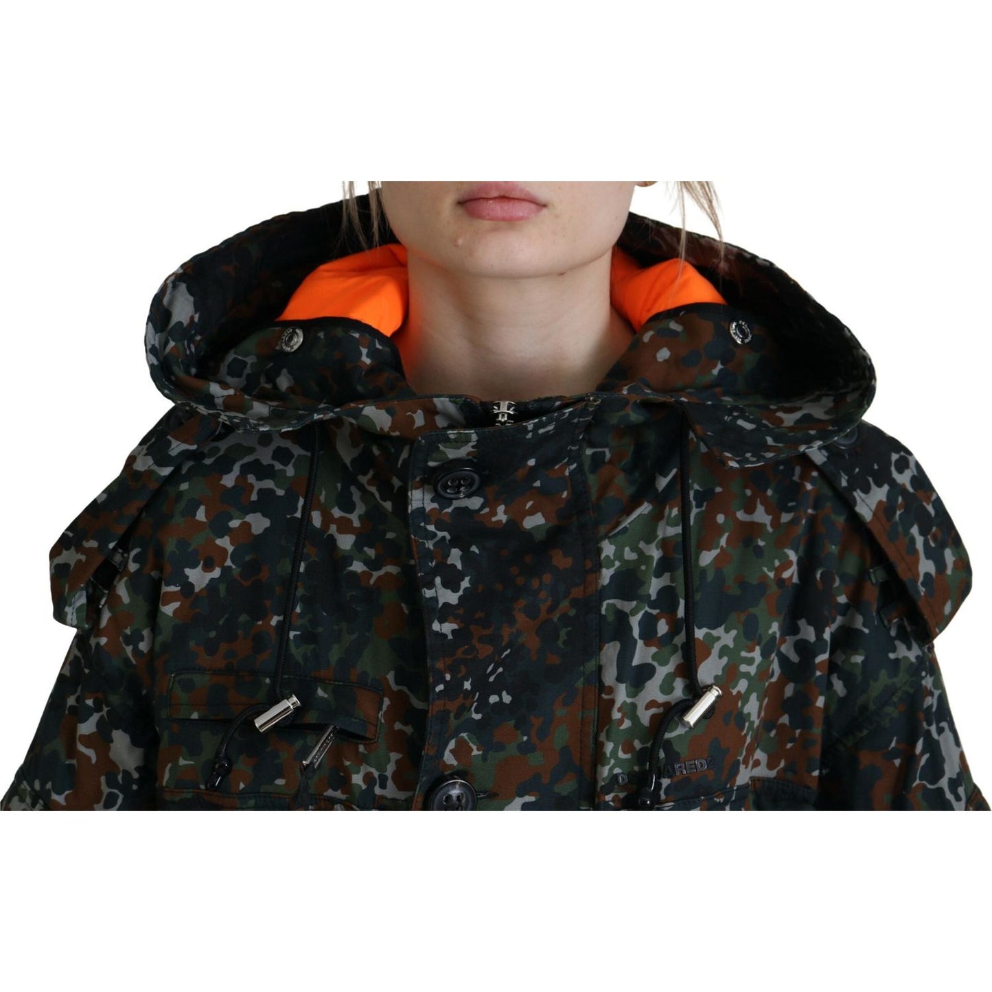 Dsquared² Green Hooded Goth Camouflage Print Parka Coat Jacket JKT3530-38