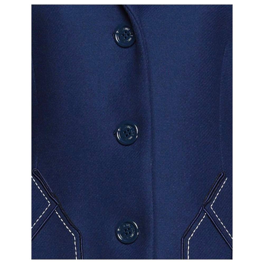 Love Moschino Blue Wool Women Coat LO-6954-IT46 | L
