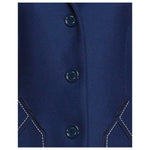 Love Moschino Blue Wool Women Coat LO-6954-IT46 | L
