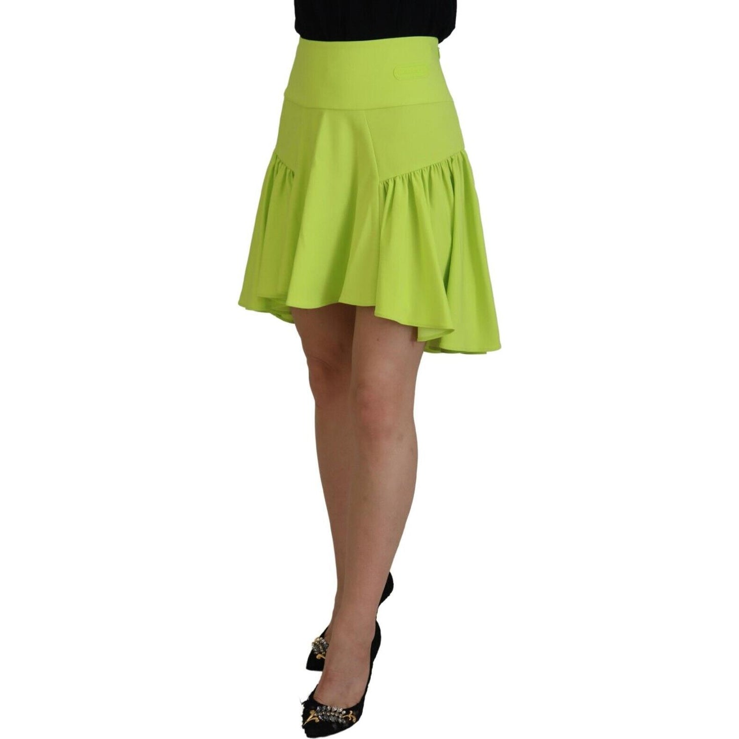 Dsquared² Green High Waist A-line Pleated Mini Women Skirt SKI1897-38
