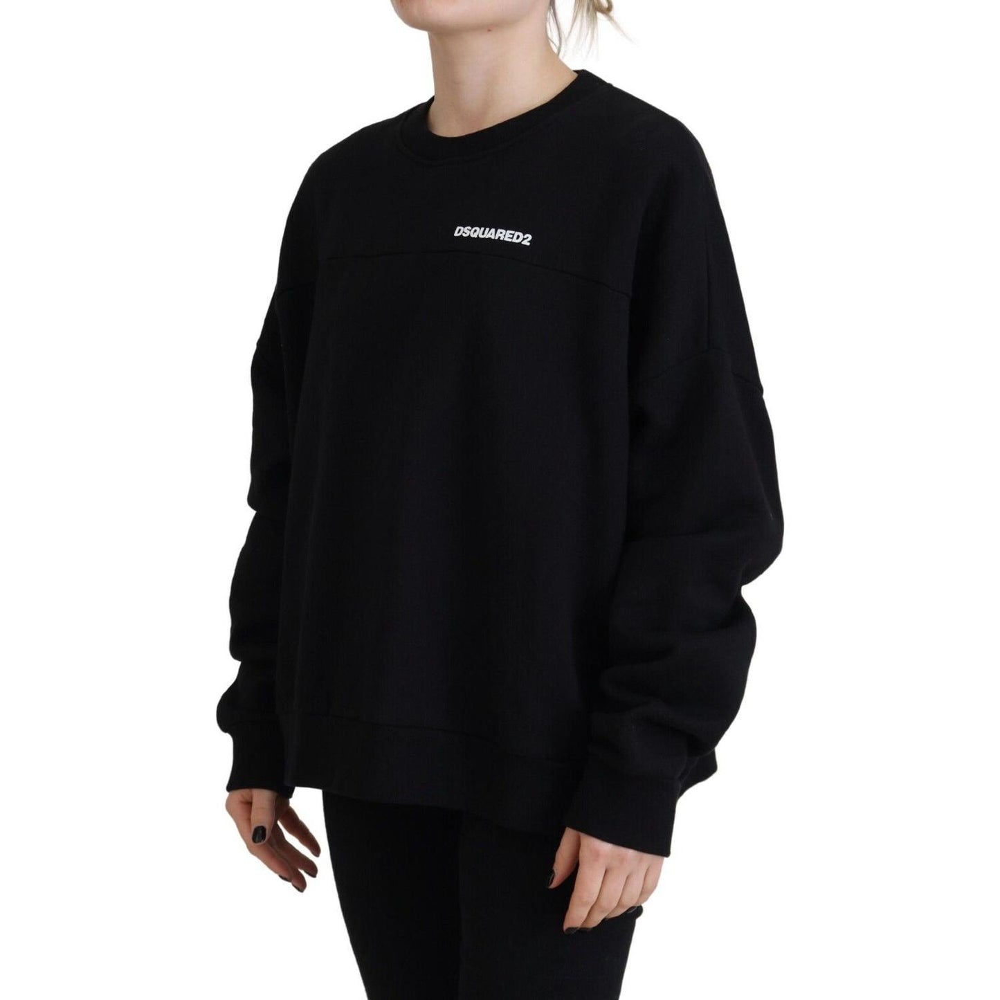 Dsquared² Black Cotton Printed Women Long Sleeve Sweater TSH83441- 38