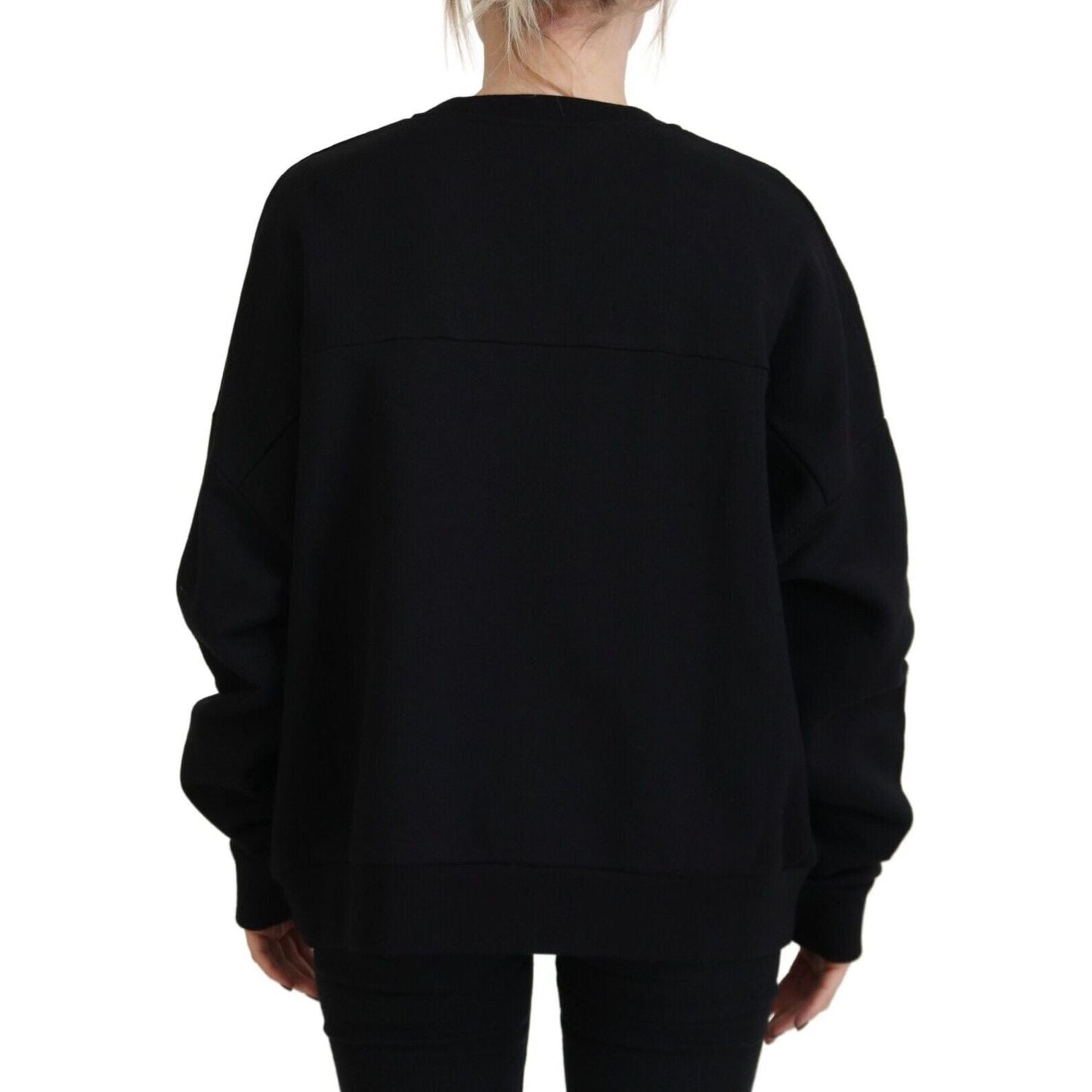 Dsquared² Black Cotton Printed Women Long Sleeve Sweater TSH83441- 38