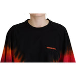 Dsquared² Black Cotton Tie Dye Crew Neck Casual Top TSH83405-38