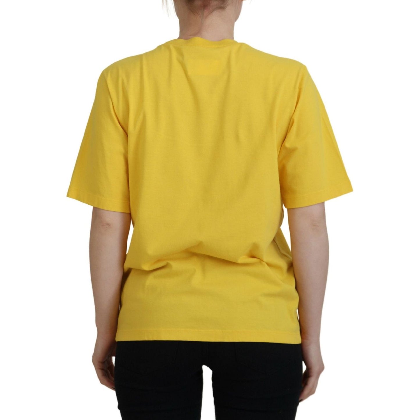 Dsquared² Yellow Logo Print Cotton Crewneck Easy Tee T-shirt TSH83386-38