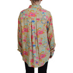 Dsquared² Beige Floral Collared Button Down Long Sleeves Shirt TSH83427-38