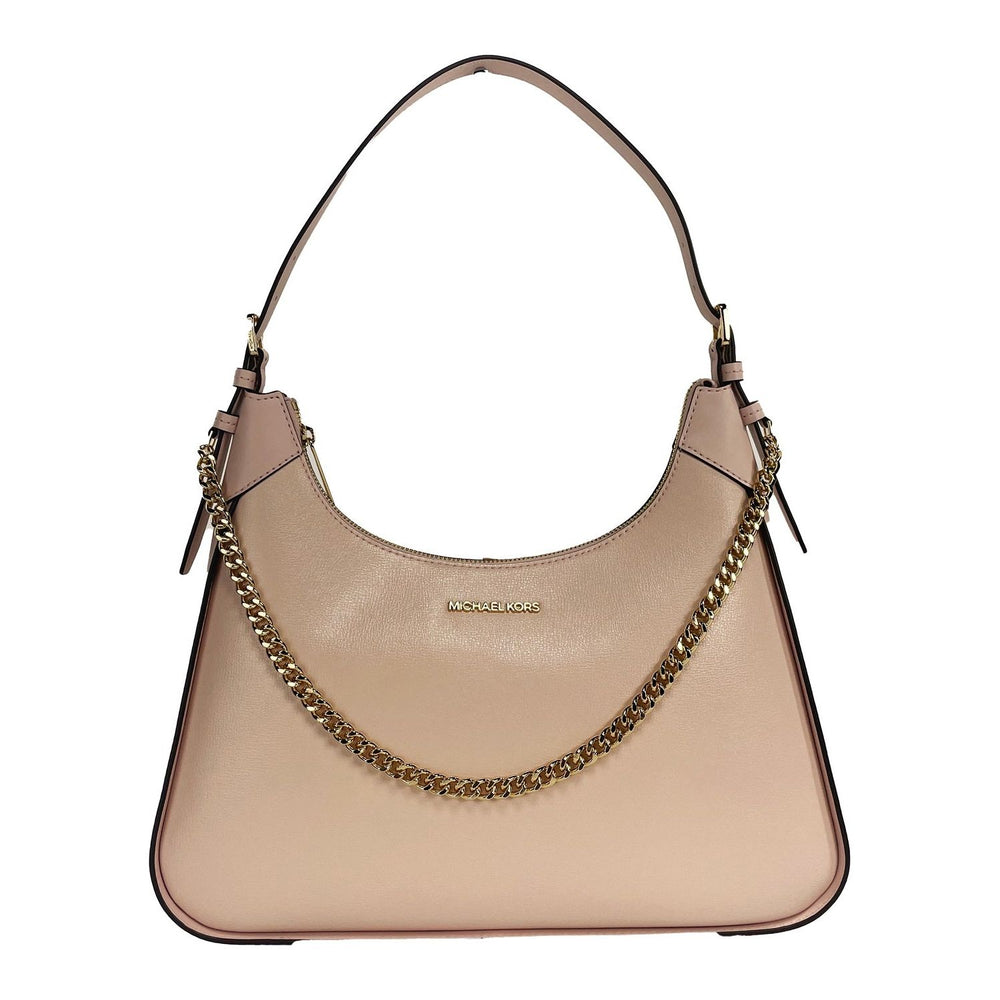 Michael Kors Wilma Large Smooth Leather Chain Shoulder Bag Purse Powder Blush 76841