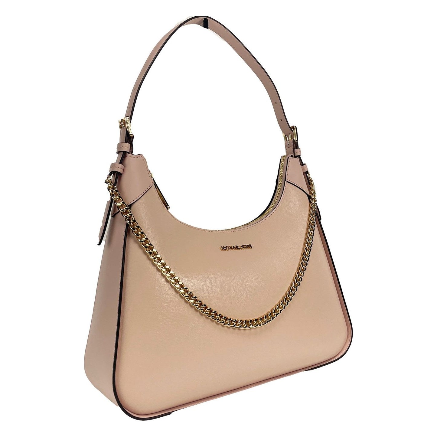 Michael Kors Wilma Large Smooth Leather Chain Shoulder Bag Purse Powder Blush 76841