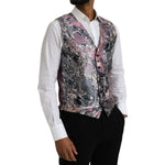 Dolce & Gabbana Multicolor Galaxy Silk Waistcoat Formal Vest TSH86220-48