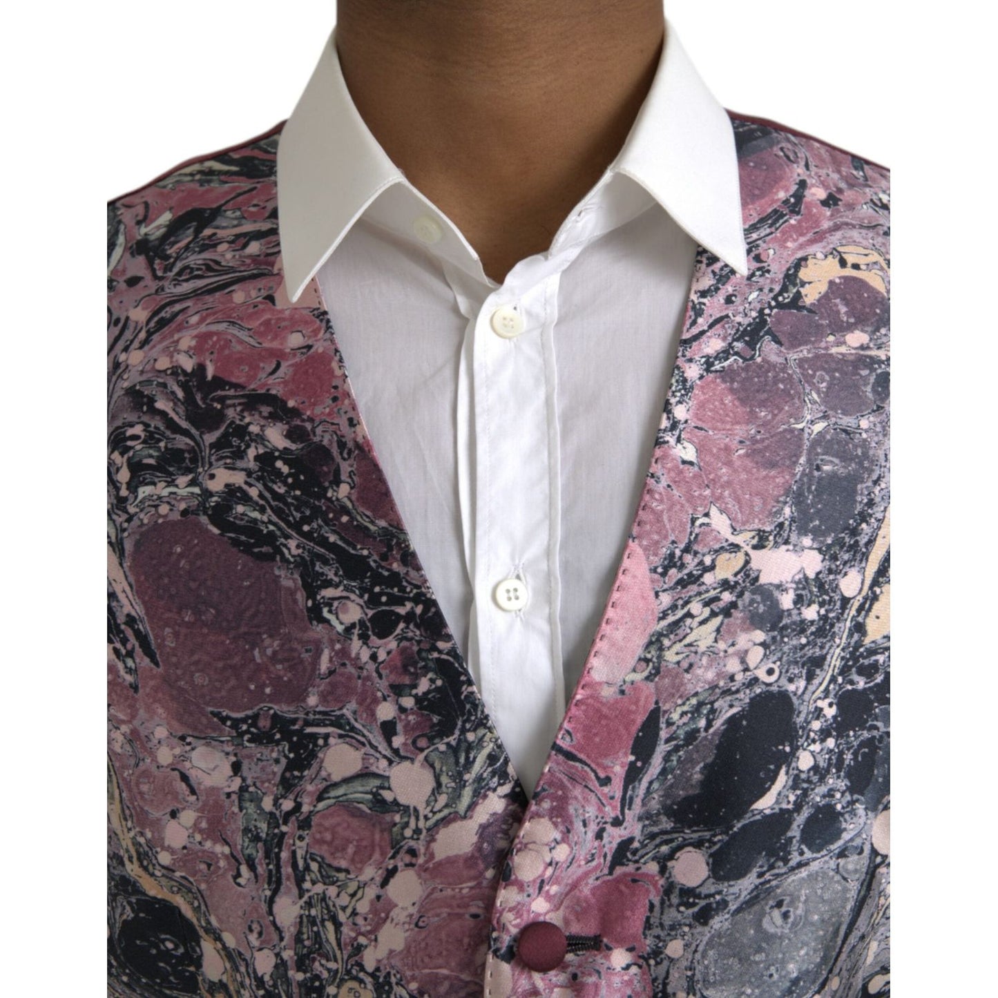 Dolce & Gabbana Multicolor Galaxy Silk Waistcoat Formal Vest TSH86220-48