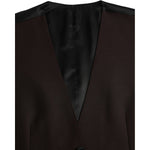 Dolce & Gabbana Brown Wool Waistcoat Dress Formal Vest TSH851990-52