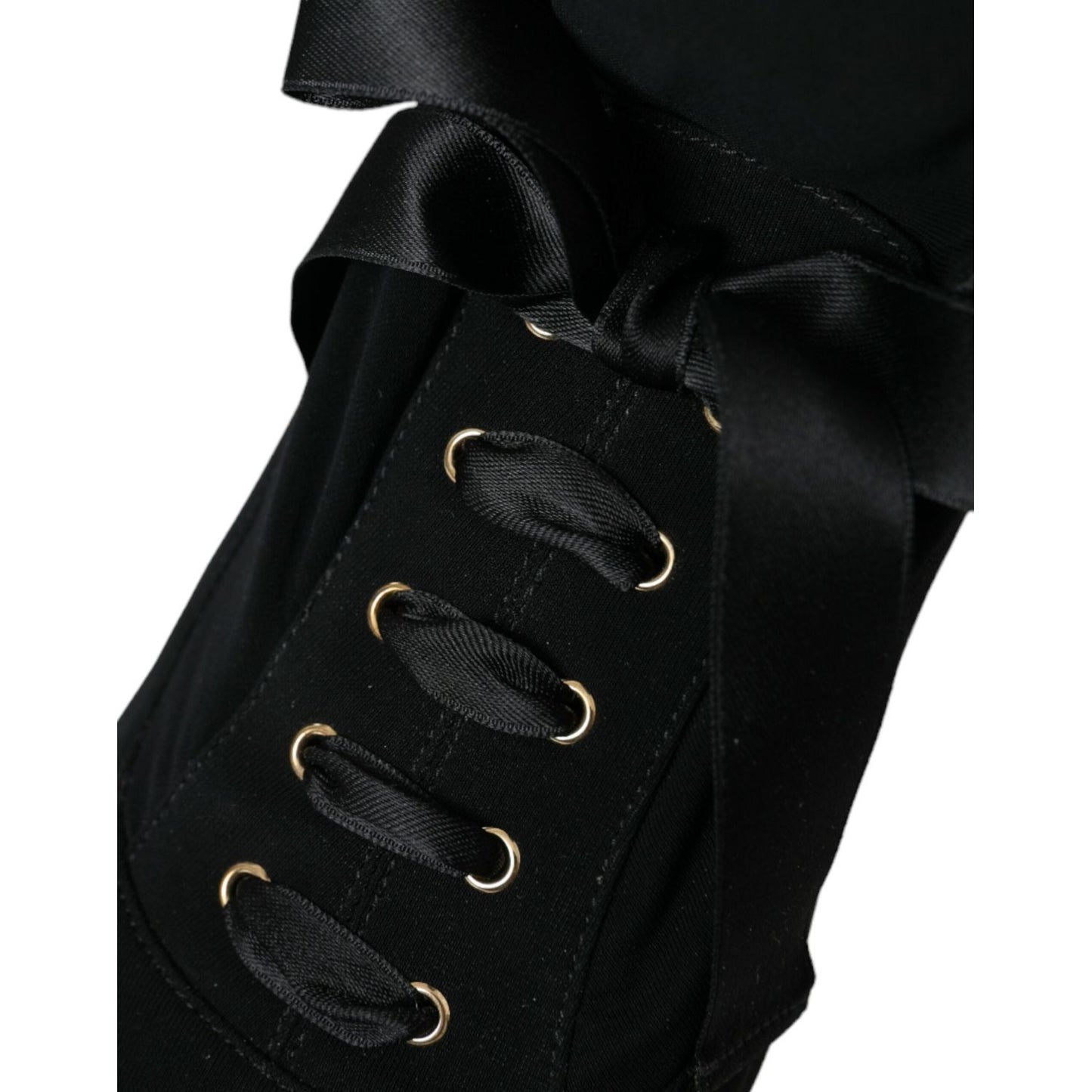 Dolce & Gabbana Black Stiletto Heels Mid Calf Boots Shoes LA10800-39