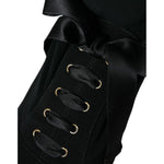 Dolce & Gabbana Black Stiletto Heels Mid Calf Boots Shoes LA10800-39
