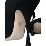 Dolce & Gabbana Black Stiletto Heels Mid Calf Boots Shoes LA10800-39