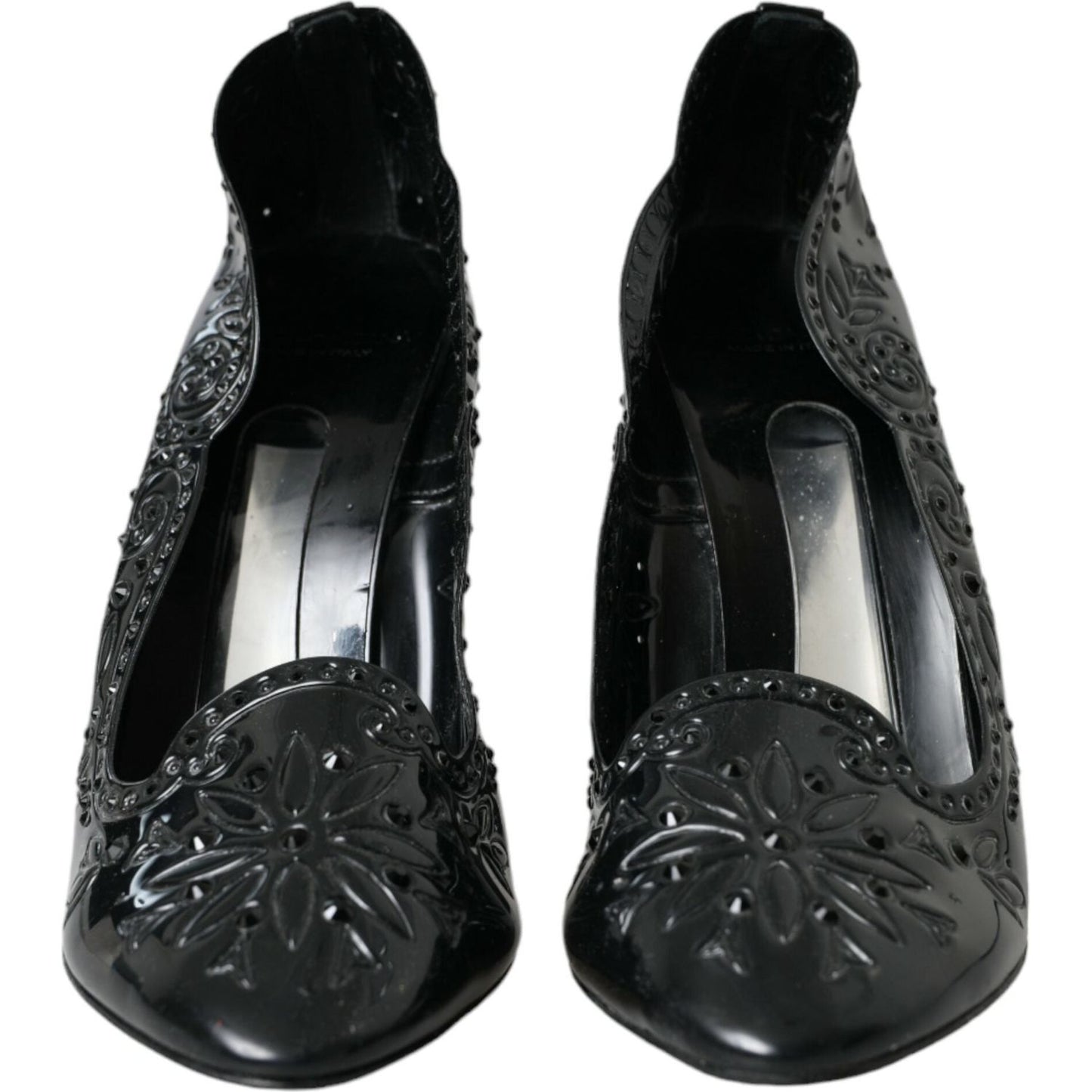 Dolce & Gabbana Black Crystal CINDERELLA Heels Pumps Shoes LA10809-40