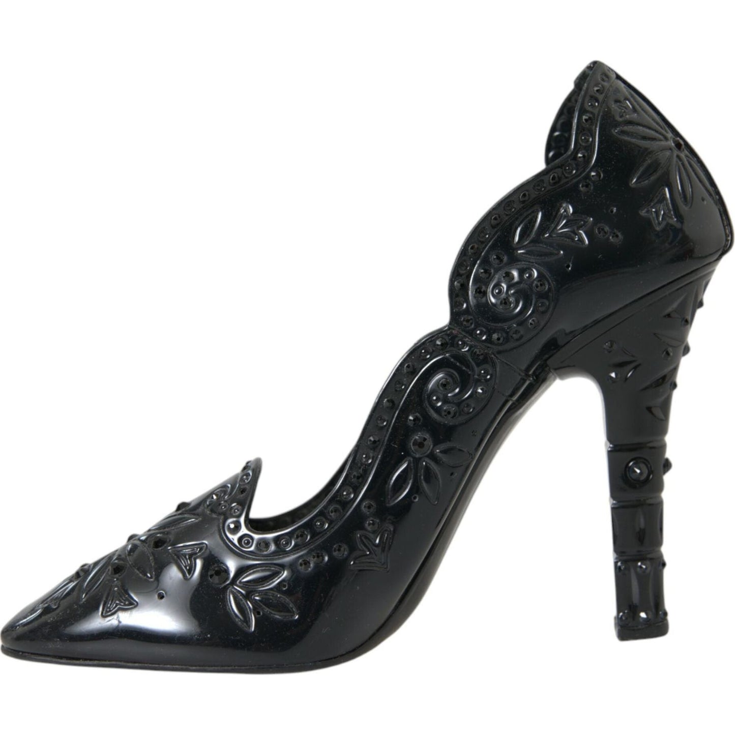 Dolce & Gabbana Black Crystal CINDERELLA Heels Pumps Shoes LA10809-40