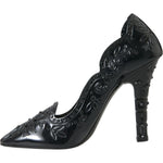 Dolce & Gabbana Black Crystal CINDERELLA Heels Pumps Shoes LA10809-40
