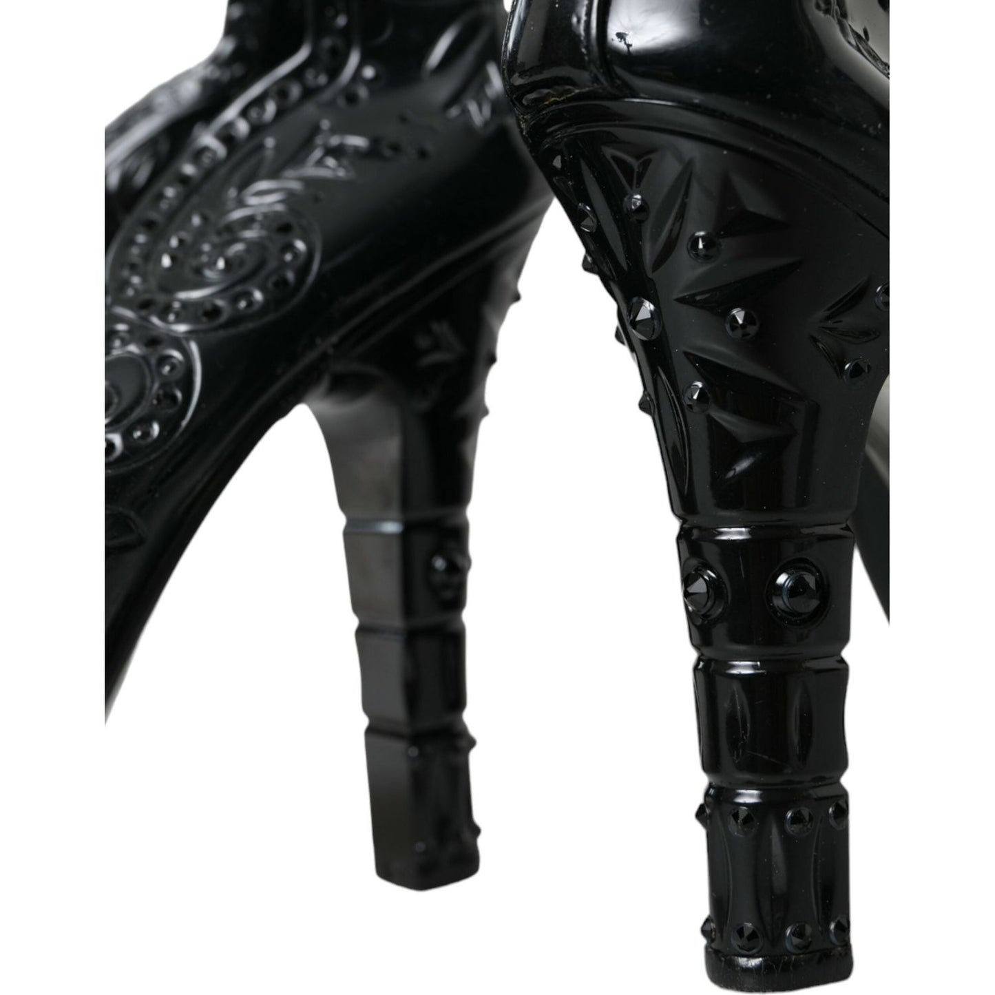 Dolce & Gabbana Black Crystal CINDERELLA Heels Pumps Shoes LA10809-40