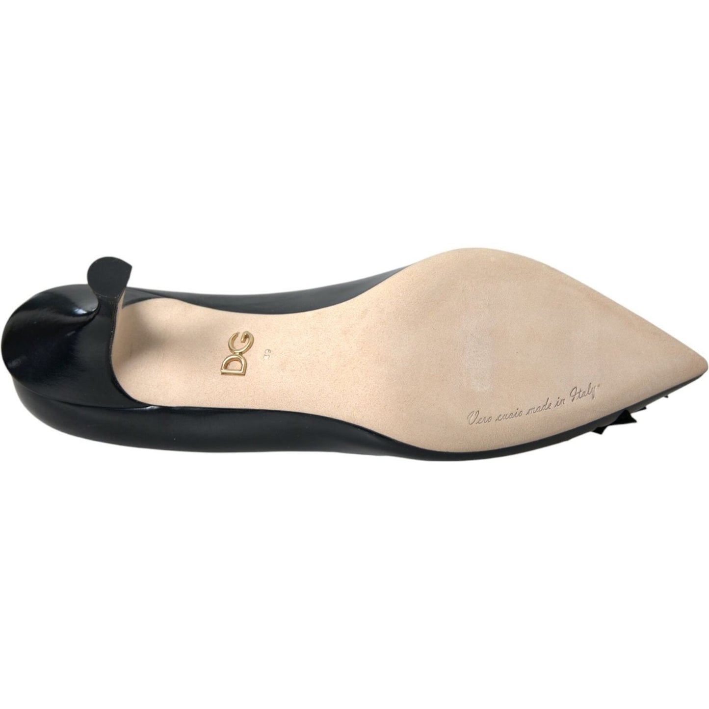 Dolce & Gabbana Black Leather BOOM Patch Heels Pumps Shoes LA10859-39
