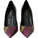 Dolce & Gabbana Multicolor Exotic Leather Heels Pumps Shoes LA10861-40