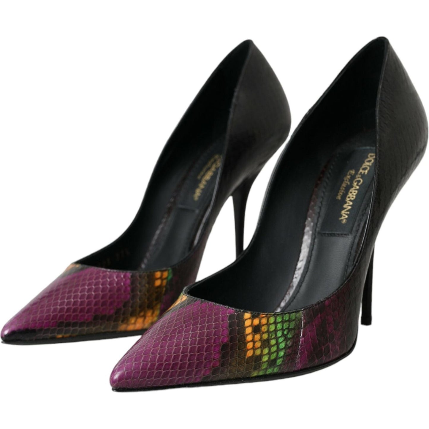 Dolce & Gabbana Multicolor Exotic Leather Heels Pumps Shoes LA10861-40
