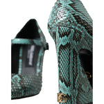 Dolce & Gabbana Aqua Python Leather Mary Jane Pumps Shoes LA10596-39