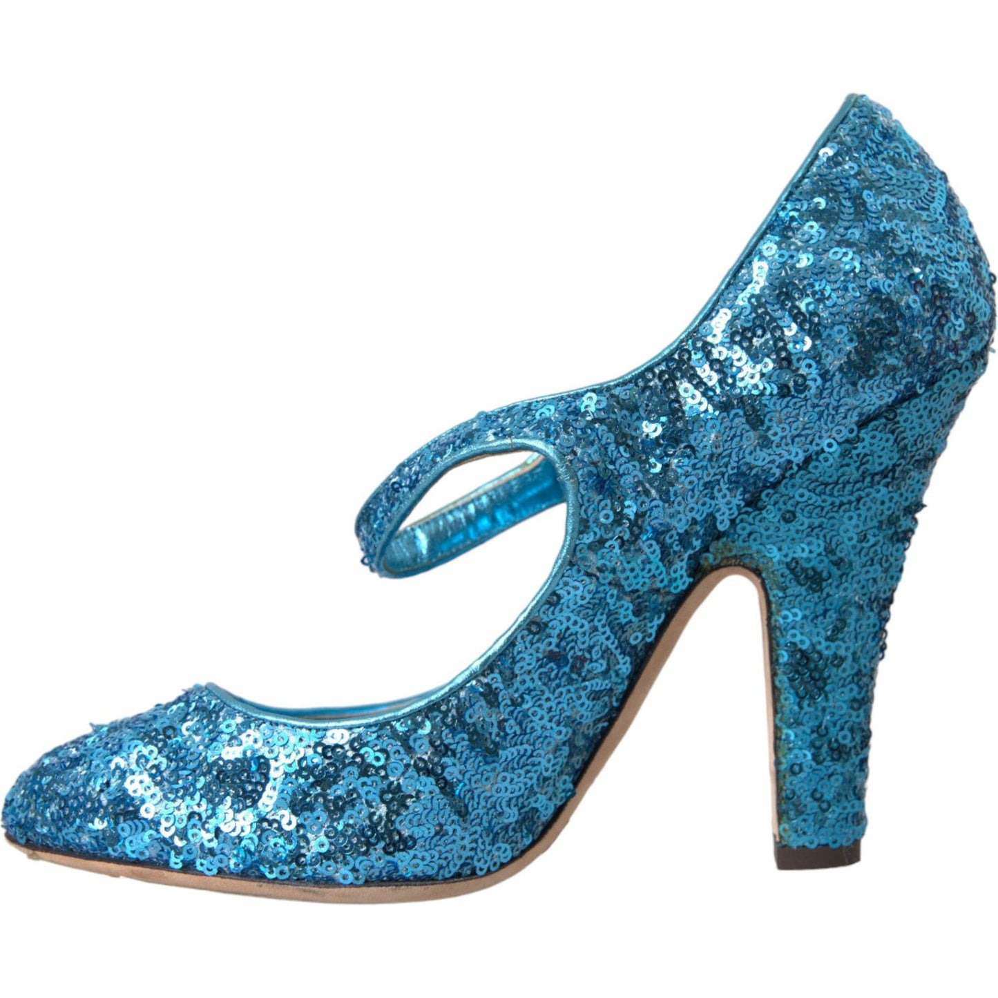 Dolce & Gabbana Blue Sequin Mary Jane Pumps High Heels Shoes LA10620-39