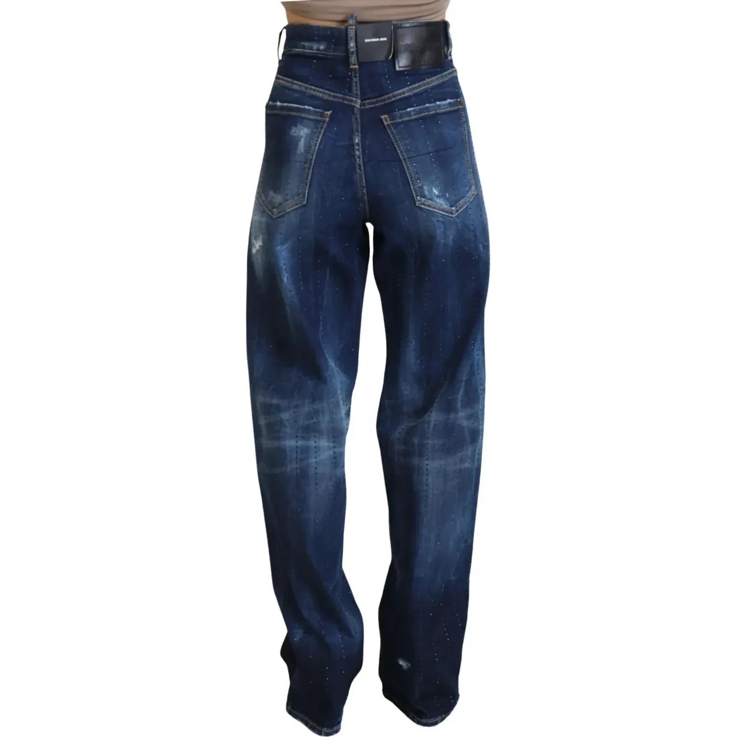Dsquared² Blue High Waist Straight Denim Jeans San Diego PAN74500